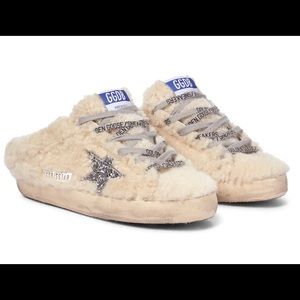 Golden Goose RARE shearling slides shoes worn once. Like new condition